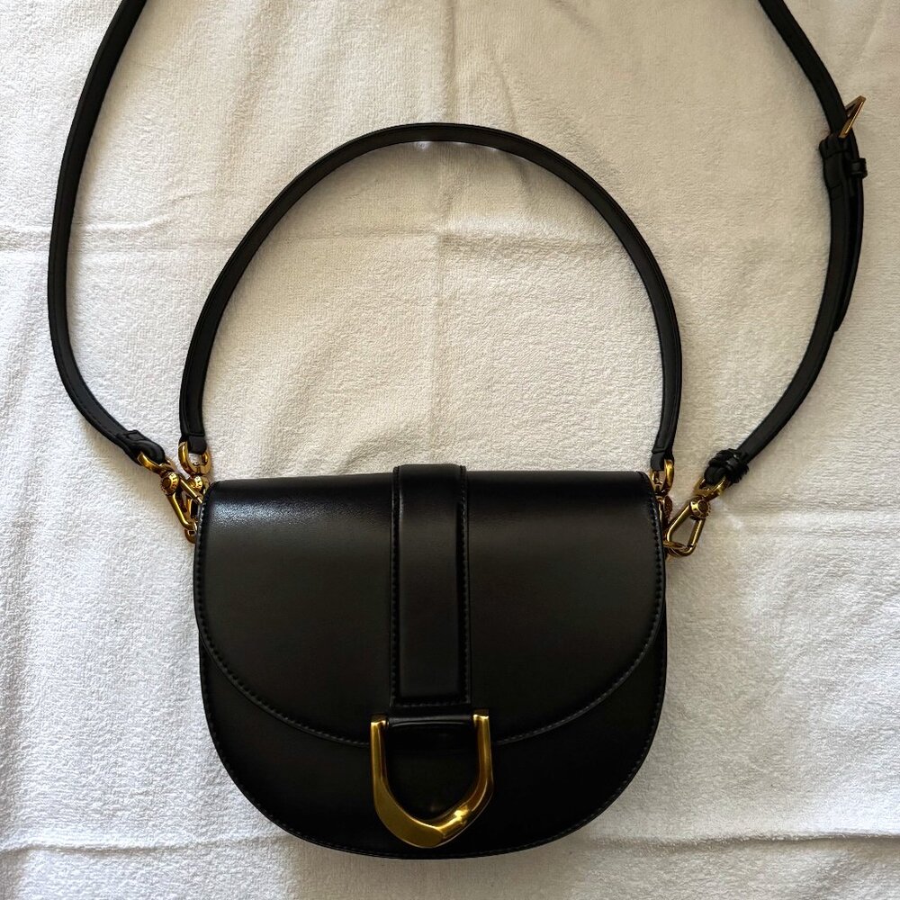 Charles & Keith Black Shoulder Bag with Gold Accent